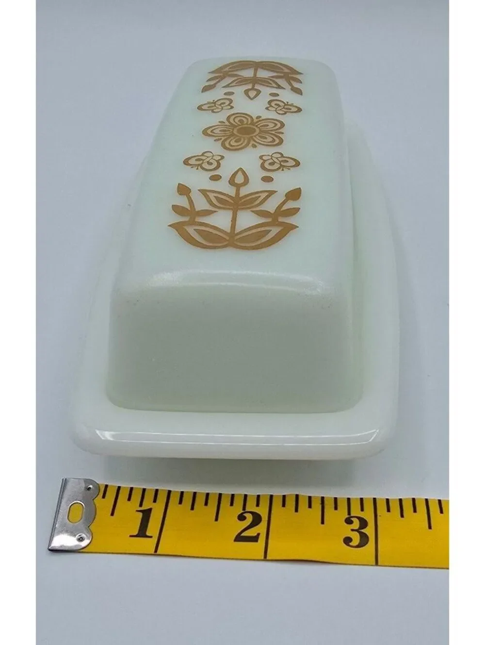 Vintage Pyrex Butterfly Gold 72-B Covered Butter Dish 1970s USA